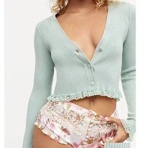 For Love And Lemons Cropped Sexy Cute Cardigan Small NWOT